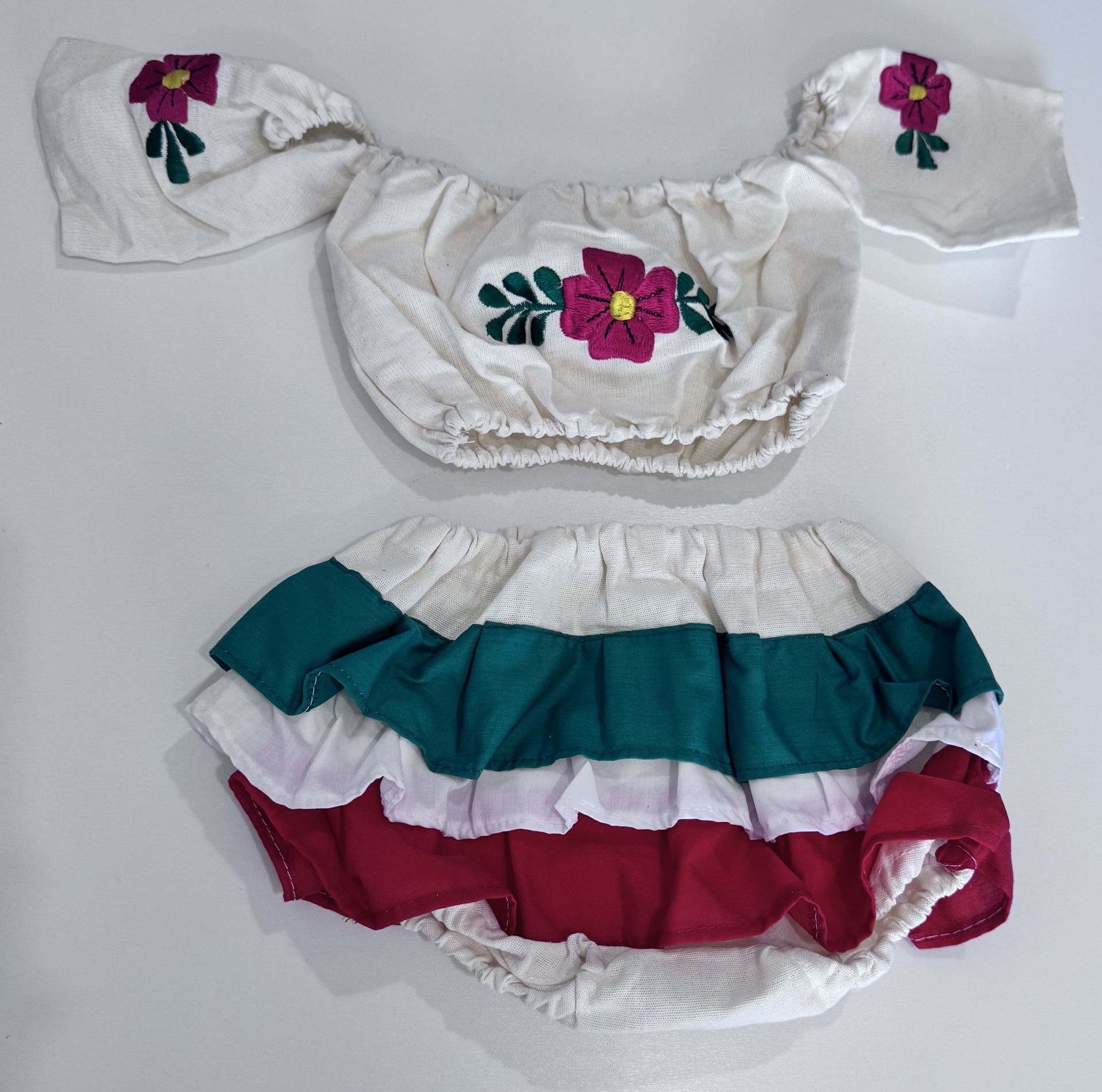 Baby Embroidered Mexico Romper Two Piece