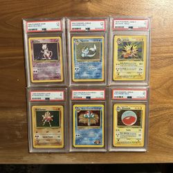 Vintage Pokemon Holo Cards PSA 7 (6x Lot)