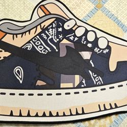 Sneaker Shaped Multicolor Graphic Pattern Floor Mat 