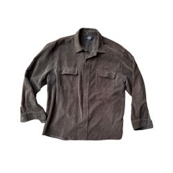Men’s Bruno Black Corduroy Button-Up Shirt XL 