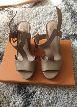 Vince Camuto- wedge tan shoes size 5