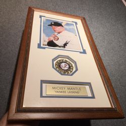 Mickey Mantle Framed Signed Photo - Vintage