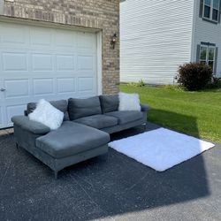 *FREE DELIVERY* Gray velvet Sectional