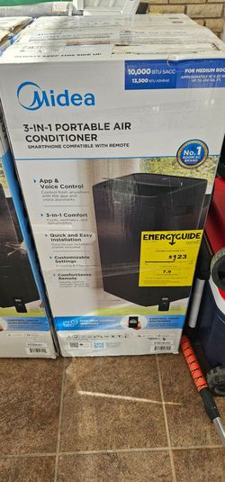 Midea (13500 BTU ASHRAE) (10,000 BTU )Smart Portable Air Conditioner. New. Covers up to 450 Sq. ft