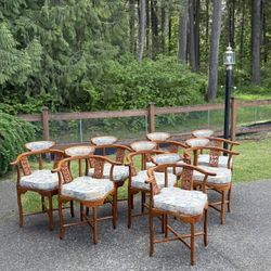 Vintage ANTIQUE CHINESE CORNER CHAIR Set Of 8