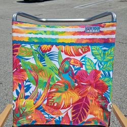 Colorful beach chair with cup holder/ carrier band