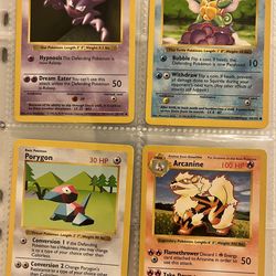 4 Vintage Shadowless Base Set Pokemon Cards $7 each