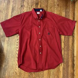 Vintage Bugle Boy Company Buttom Up short sleeve shirt Red size Large