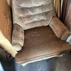 Vintage Velvet Swivel Chair 