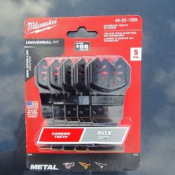 Milwaukee 1-3/8 in. Carbide Metal Cutting Oscillating Blades - 5-Pack - (49-25-1506)