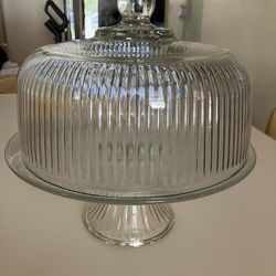 Cake Plate With Punch Bowl Lid