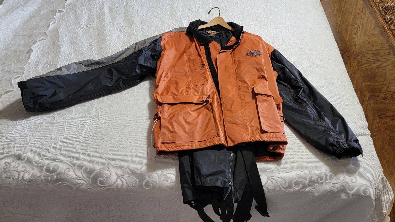 Harley Davidson Motorcycle Biker Rain Jacket/Pants Rainwear Men's Size Large 