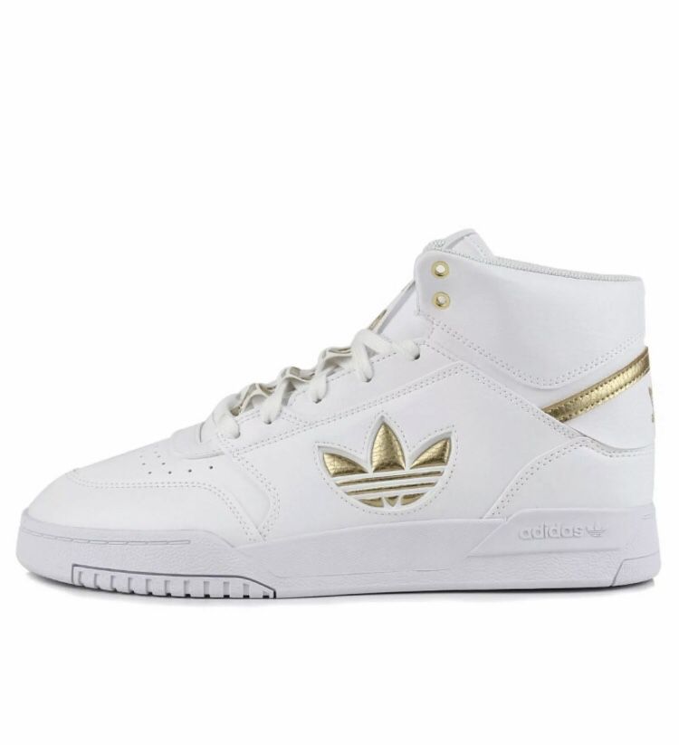 NEW Adidas Original Drop Step XL Men Shoes, White/Gold, FW2040, Size 8 New without box.