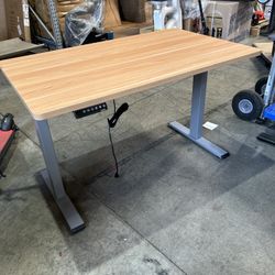 48x30 Maple + Gray Legs, EN1 One-Piece Standing Desk 48 x 30 Inch Desktop Adjustable Height Electric Desk for Home Office and Computer Workstation (Wh