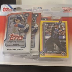 2025 Topps Update CVS Blister Box w/ Jace Jung Yellow Color Match Rookie RD