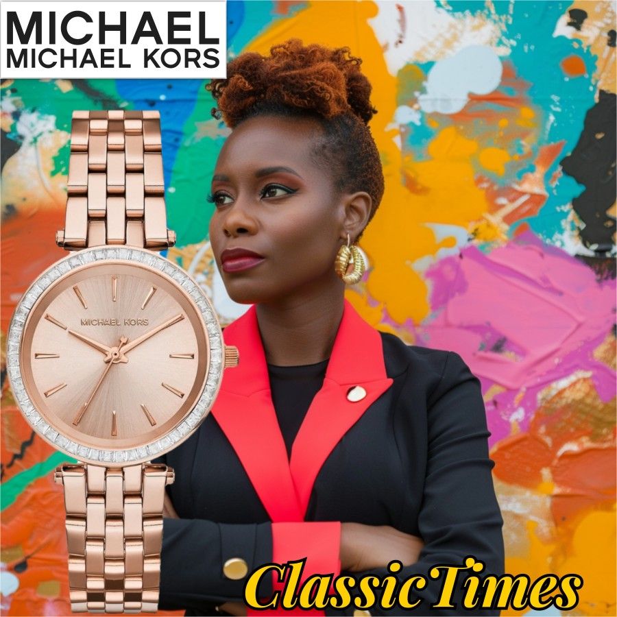***NEW*** Sent Michael Kors Darci Rose Gold Tone Watch 33MM