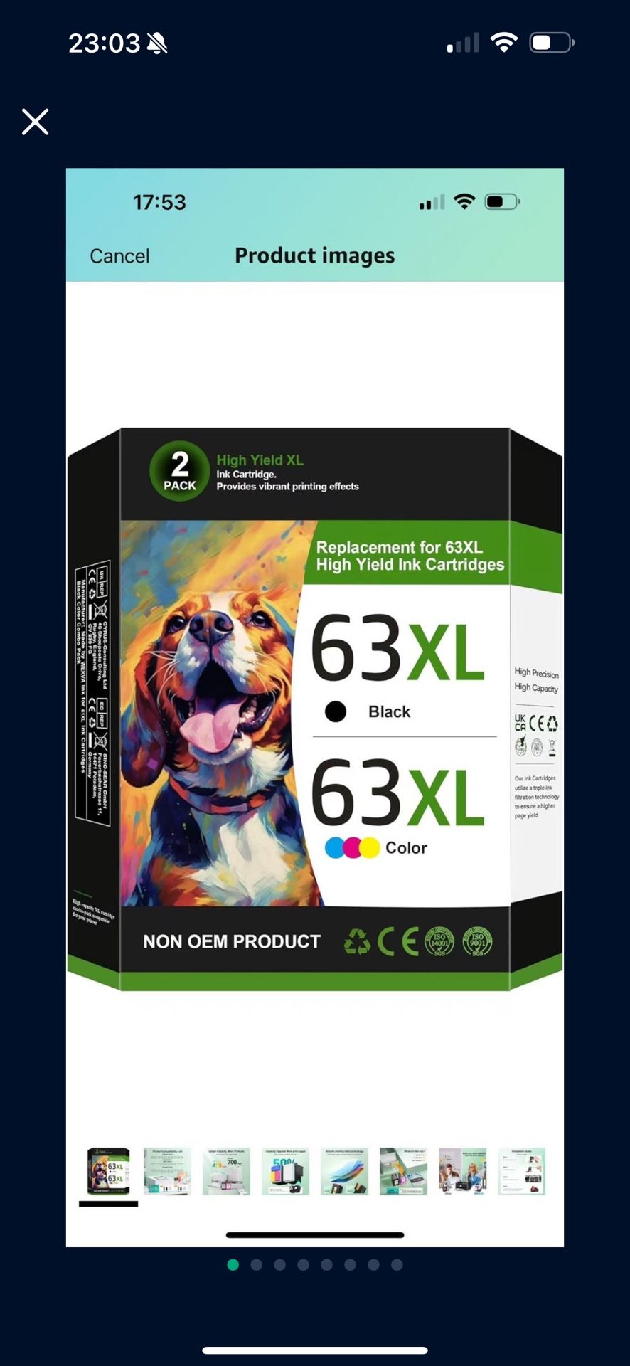 Brand New hp ink 63XL