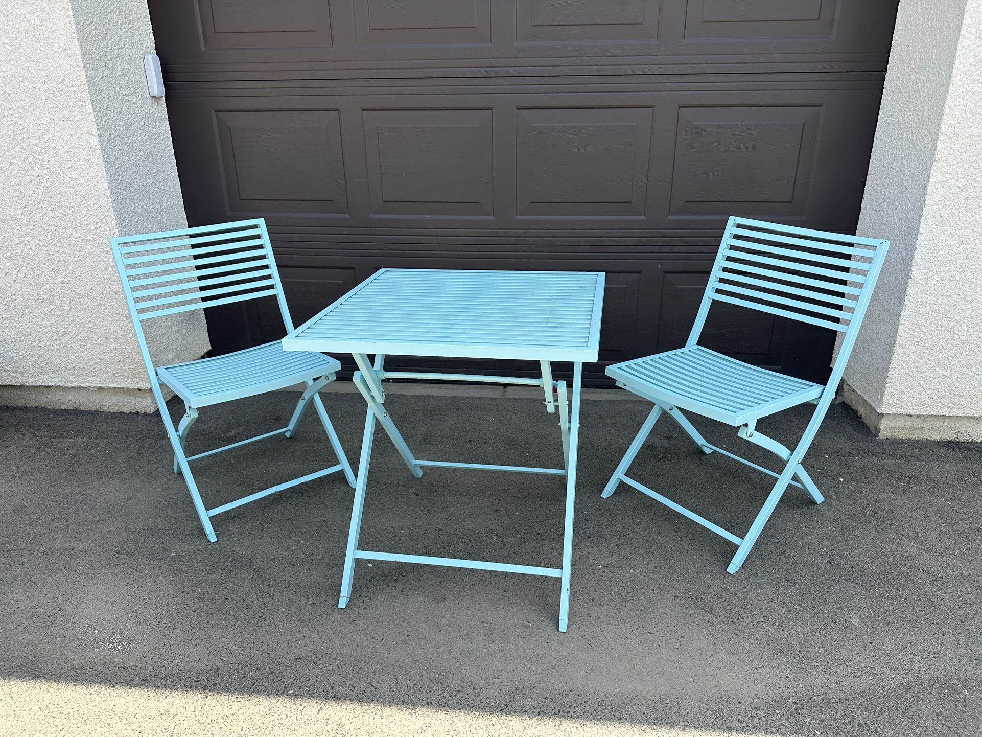 Folding Patio Bistro Table and Chairs Set