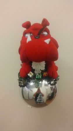 Red bull dog ornament