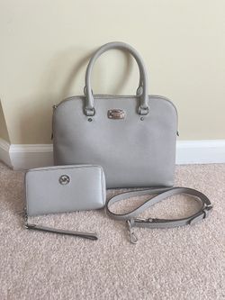 Michael Kors Leather Satchel Bag With matching Wallet Set