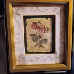 Shari White Vintage Framed Floral Art