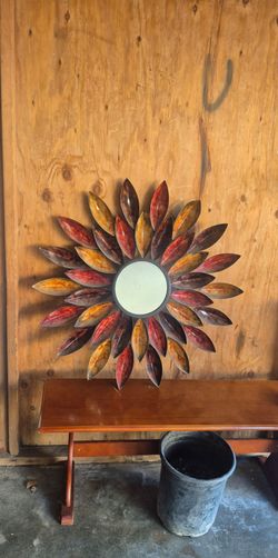 Vibrant Metal Sunflower Wall Mirror – Beautiful Home Decor