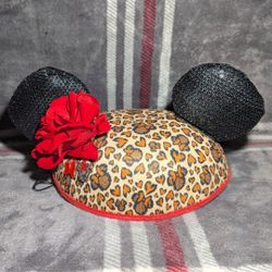 Disney Parks Minnie Mouse Leopard Cheetah Print Ear Hat Sequins 2 Original charm