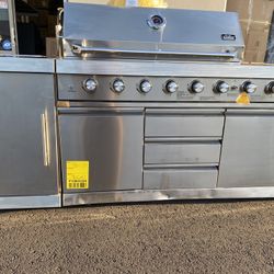 New Display Patio Island Bbq Grill Stainless Steel 