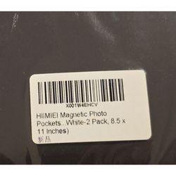 HIIMIEI Magnetic Photo Pockets White 2 Pack 8.5 X 11 Inches