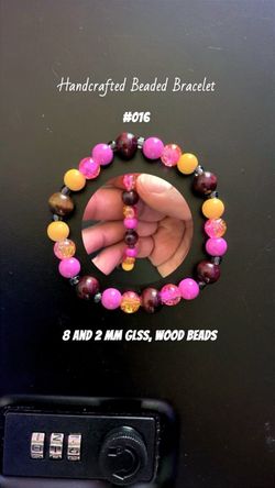 #016- 8 mm and 2 mm handcrafted beaded bracelet,