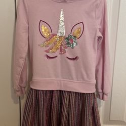 Unicorn Sweater Dress For Toddler Girl