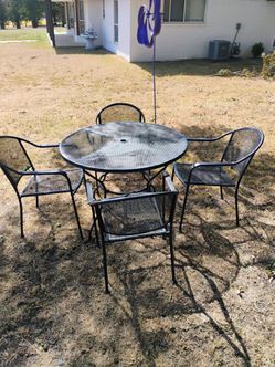 Metal Patio Table and Chairs Set