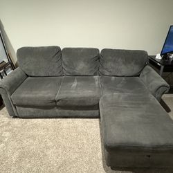 2-Piece Sleeper Sectional Chaise Couch With Storage 
