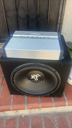Hifonics Brutus amp + 12” subwoofer in box – hits hard 🔊