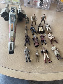 Star Wars lot X Wing and 15  figures loose