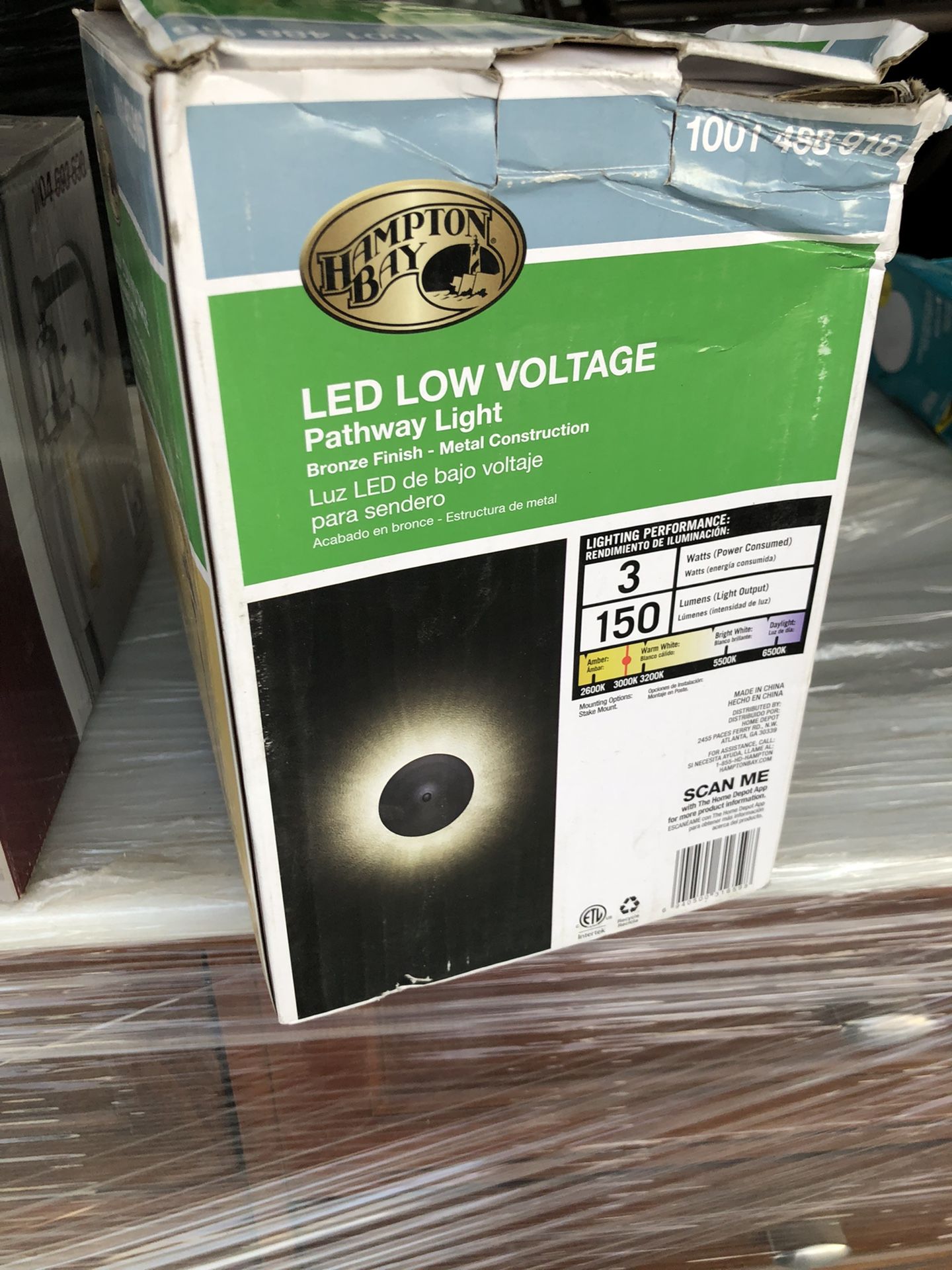 1- item only last one only $25 Hampton Bay Low-Voltage 10-Watt Equivalent Bronze Outdoor Integrated LED Landscape Path Light