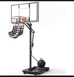 New in a sealed box Yohood Basketball Hoop Outdoor 44" Premium PC Backboard, 5.5-10FT Adjustable Basketball Goal With 180 Rebounder System, Portable B