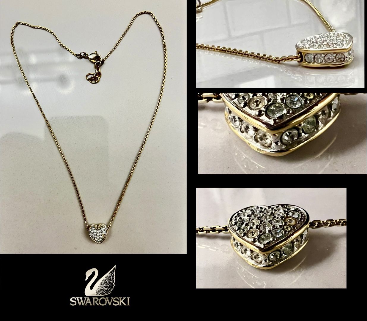 Swarovski vintage heart necklace
