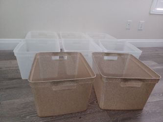 8 Isaac Jacob's (6white 2 gold) sparkly storage organizing bins
