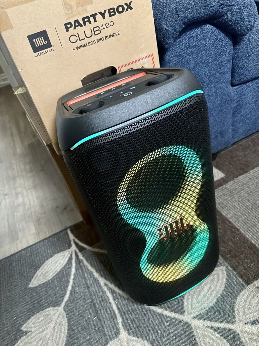 JBL (Partybox Live 120) Portable Bluetooth Speaker ~ Wireless Mic, LED Lights, Karaoke & Long Battery Life
