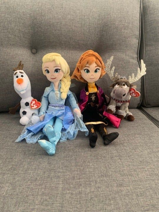 Ty Frozen 2 Plush Medium Elsa & Anna & Regular Olaf & Sven Plush Stuffed Animals