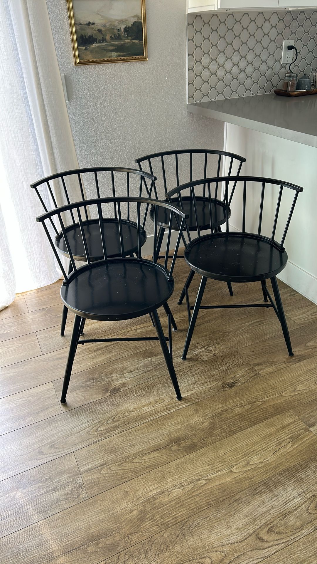 Black Metal Windsor Dining Chairs $30ea OBO