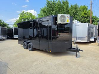 2026 New 8.5x16 TA3 Screwless Enclosed Trailer | Blackout | Spoiler Package | 7' Interior | 10k | 50 AMP Electric Pkg. w/Mini Split | 1140