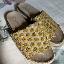 Ladies Bella Vita Platform Slides  Sz 7 