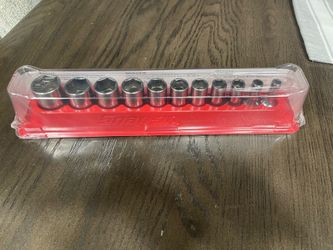 Snap-on Tools NEW 11pc 3/8" Drive SAE 6 Point Semi Deep Socket Set 211FSSY