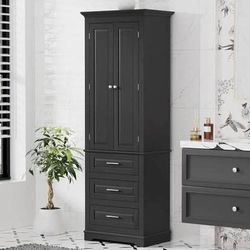 New Assembled Bathroom 70" Tall Kitchen Pantry Cabinet  Doors Drawers Storage Shelf Organizers