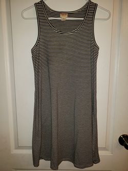 Mossimo Black/White Striped Tank Dress Size Small