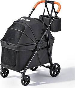 ONLY $75: Dog Stroller for 2 Small Dogs or 1 Medium Pet, Low-Entry Design with Anti-Jump-Out