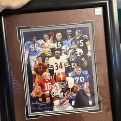 ROBERT STEPHEN SIMON SIGNED NFL HALL OF FAMERS LEGENDS FRAMED PRINT 2008 16X20