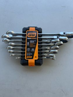 Gear wrench metric flex head wrench set